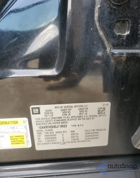 2016 GMC Acadia Denali из США, поврежденный, VIN 1GKKRTKD9GJ118623